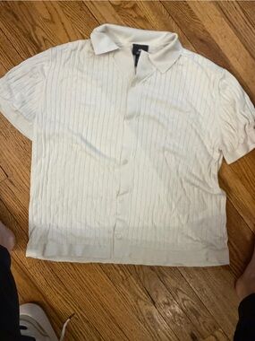 Cream men’s dress cotton summer shirt